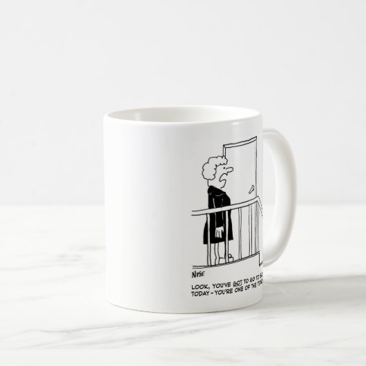 女は「学校に行得かなくちゃ」と言う コーヒーマグカップ (正面右)