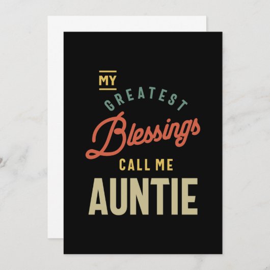 女もっとも偉大恵みが私を叔母のギフトと呼ぶ 招待状 (正面/裏面)