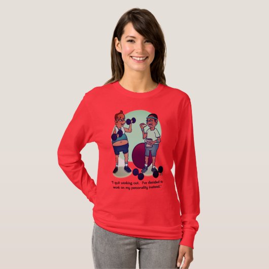 女やめ人のおもしろい長袖を作る Tシャツ (正面フル)