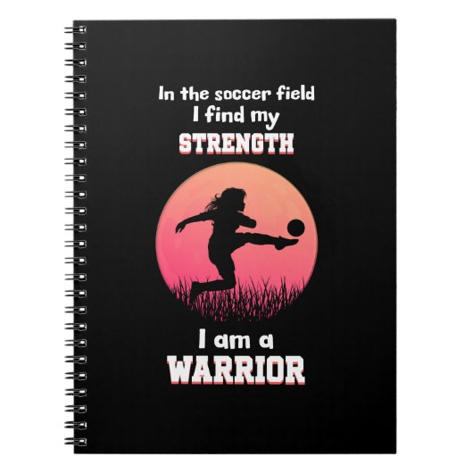 女やる気を起こさせるの子のサッカーに関する遊引用文 ノートブック (正面)