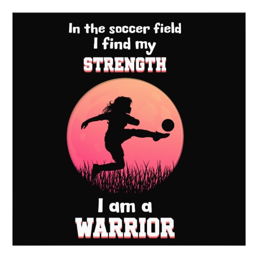 女やる気を起こさせるの子のサッカーに関する遊引用文 フォトプリント            (正面)