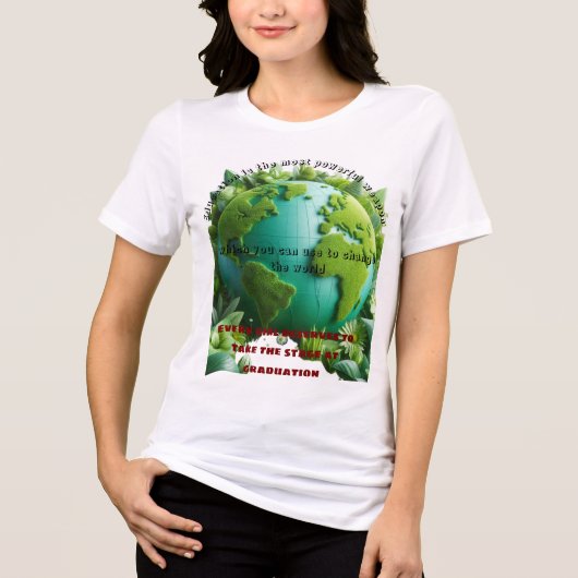 女を教育すると国を教育する トライブレンドＴシャツ (正面)
