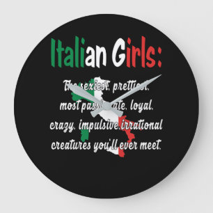 女イタリアンのおもしろい子 ラージ壁時計