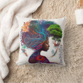 女インスパイアグリッターと金ゴールド装飾用クッション クッション (ブランケット)