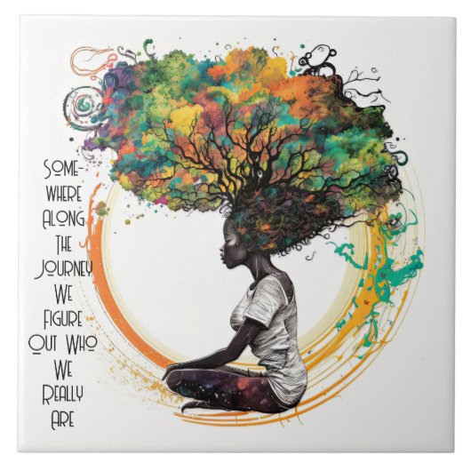 女インスパイア魂の旅セラミックタイル タイル (正面)