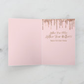 女エレガントおもしろい漫画エスニックワイン誕生日 カード (内部)