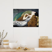 女エレガントのリラックスオンソファヴィンテージ ポスター (キッチン)