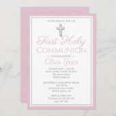女エレガントの子のための最初の聖餐式招待状 招待状 (正面/裏面)