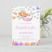 女エレガントの子のための海のパーティー招待状 招待状 (スタンド正面)