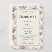 女エレガントの子のための茶パーティー誕生日招待状 招待状 (正面)