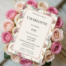 女エレガントの子のための茶パーティー誕生日招待状