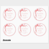 女エレガントの子ピンクの弓の赤ちゃんシャワー ラウンドシール (シート)