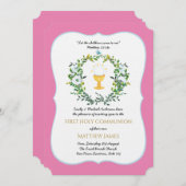 女エレガントの子フローラへの最初の聖餐式の招待 招待状 (正面/裏面)