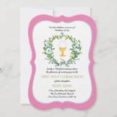 女エレガントの子フローラへの最初の聖餐式の招待 招待状 (正面)