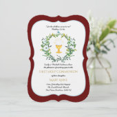 女エレガントの子ブルゴーニュフローラ第1聖餐式 招待状 (スタンド正面)