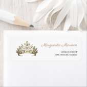 女エレガントの子金ゴールドクラウンティアラ王室のアドレス ラベル (インサイチュ)