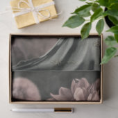 女エレガントの背中ほこりっぽいピンクのムーディ花模様 薄葉紙 (ギフト)