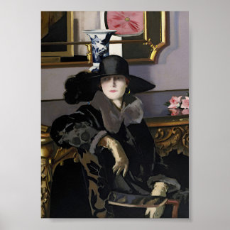 女エレガントポートレートヴィンテージウォールアート ポスター