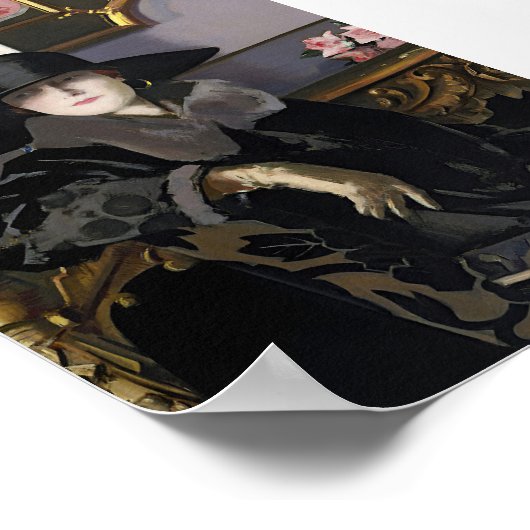 女エレガントポートレートヴィンテージウォールアート ポスター (角)