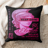 「女エレガント人のための勇気ブラック枕 クッション (ブランケット)