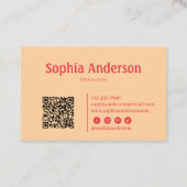 女エレガント性に対す縁どるピンクの波 | プロフェッショナル 名刺 (裏面)