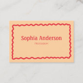 女エレガント性に対す縁どるピンクの波 | プロフェッショナル 名刺 (正面)