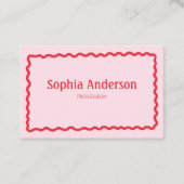 女エレガント性に対す縁どるピンクの波 | プロフェッショナル 名刺 (正面)