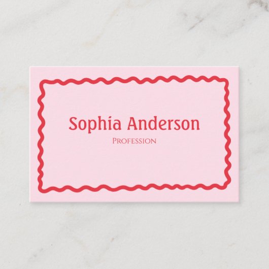 女エレガント性に対す縁どるピンクの波 | プロフェッショナル 名刺 (正面)