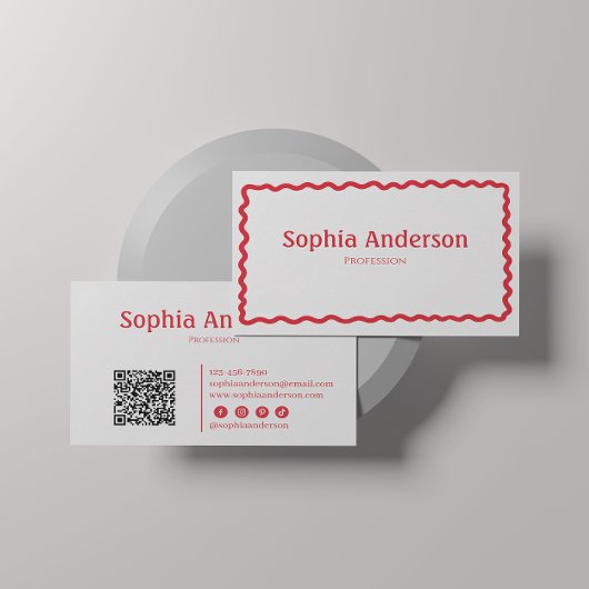 女エレガント性に対す縁どるピンクの波 | プロフェッショナル 名刺