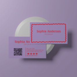 女エレガント性に対す縁どるピンクの波 | プロフェッショナル 名刺