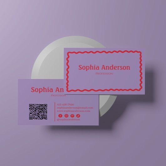 女エレガント性に対す縁どるピンクの波 | プロフェッショナル 名刺