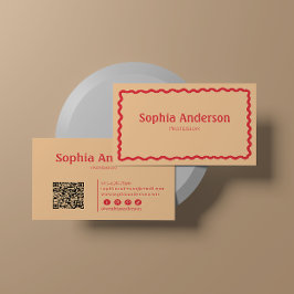 女エレガント性に対す縁どるピンクの波 | プロフェッショナル 名刺