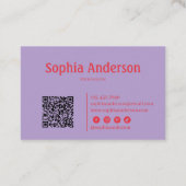 女エレガント性に対す縁どるピンクの波 | プロフェッショナル 名刺 (裏面)