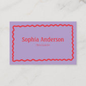 女エレガント性に対す縁どるピンクの波 | プロフェッショナル 名刺 (正面)