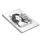 女エレガント性バラ手帳 ノートブック (右側)