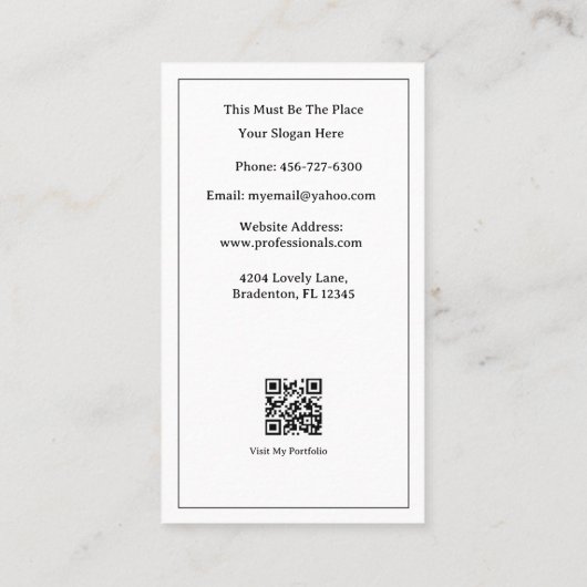 女エレガント性フォトグラファー芸術的 – シック📸👒 名刺 (裏面)