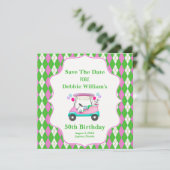 女エレガント性誕生日対応ゴルフカート セーブザデート (スタンド正面)