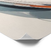 女エレガント性顔ブラウンブルーウォールアート抽象芸術 ポスター (角)