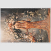 女エレガント性、フクロウ&フローラアーチウェイ、ポートレートアート 薄葉紙 (正面)