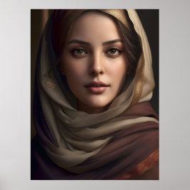 女エレガント性AIアートのポートレート ポスター