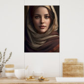 女エレガント性AIアートのポートレート ポスター (キッチン)