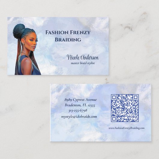 女エレガント組美容師 名刺 (正面/裏面)