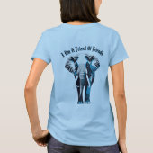 女エレガント象アウトラインデザイン- Tシャツ (裏面)