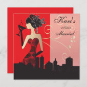 女カスタマイズの子のナイトアウトパーティーイベント 招待状 (正面/裏面)