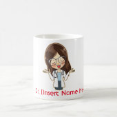 女カスタマイズ医、私は医者 コーヒーマグカップ (中央)