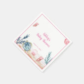 女カスタマイズ子ウミガメ赤ちゃんシャワー スタンダードカクテルナプキン (角)