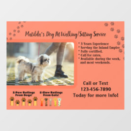 女カスタマイズ犬歩く座りサービス ウィンドウサイン