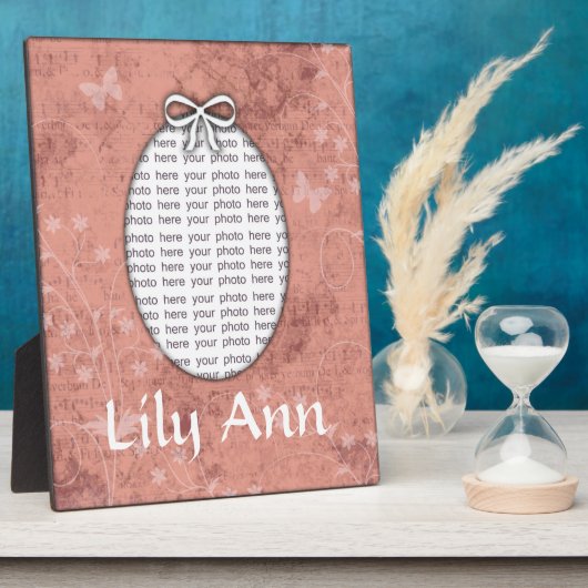 女カスタムの子の写真プラッパーソナライズされたク フォトプラーク (側面)