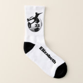 女カスタムの子サッカー靴下で名前ジャージー番号 ソックス (右外側)