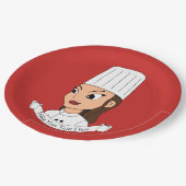 女カスタム子シェフ ペーパープレート (アングル)